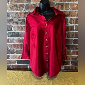 Cato Red Button Up Long Sleeve Top Women’s Size: 14/16